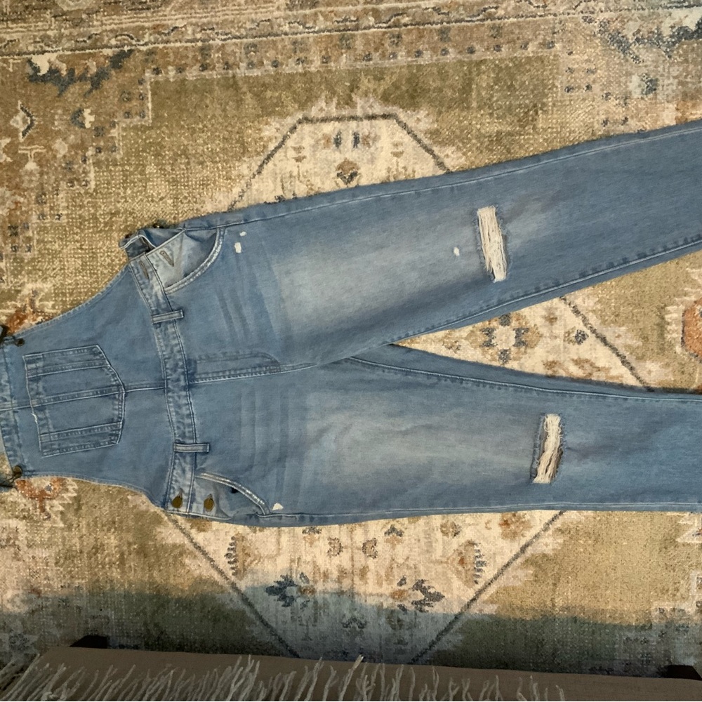 NWT Mica Denim Boyfriend Overalls size Medium